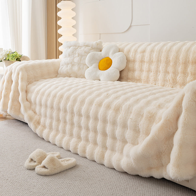 Premium Faux Fur Non-Slip Sofa Covers | Skanto