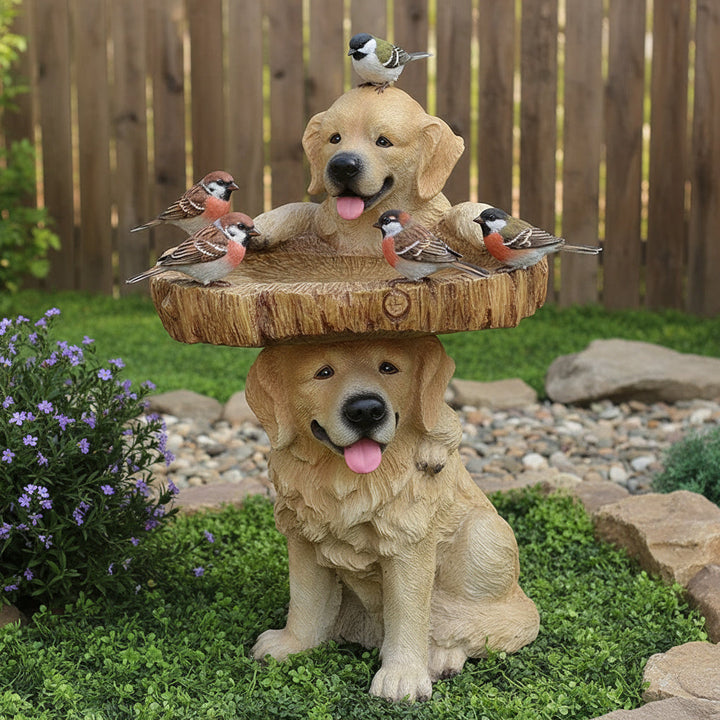 Skanto | Golden Retriever Valp Fugl Bad Hage Statue