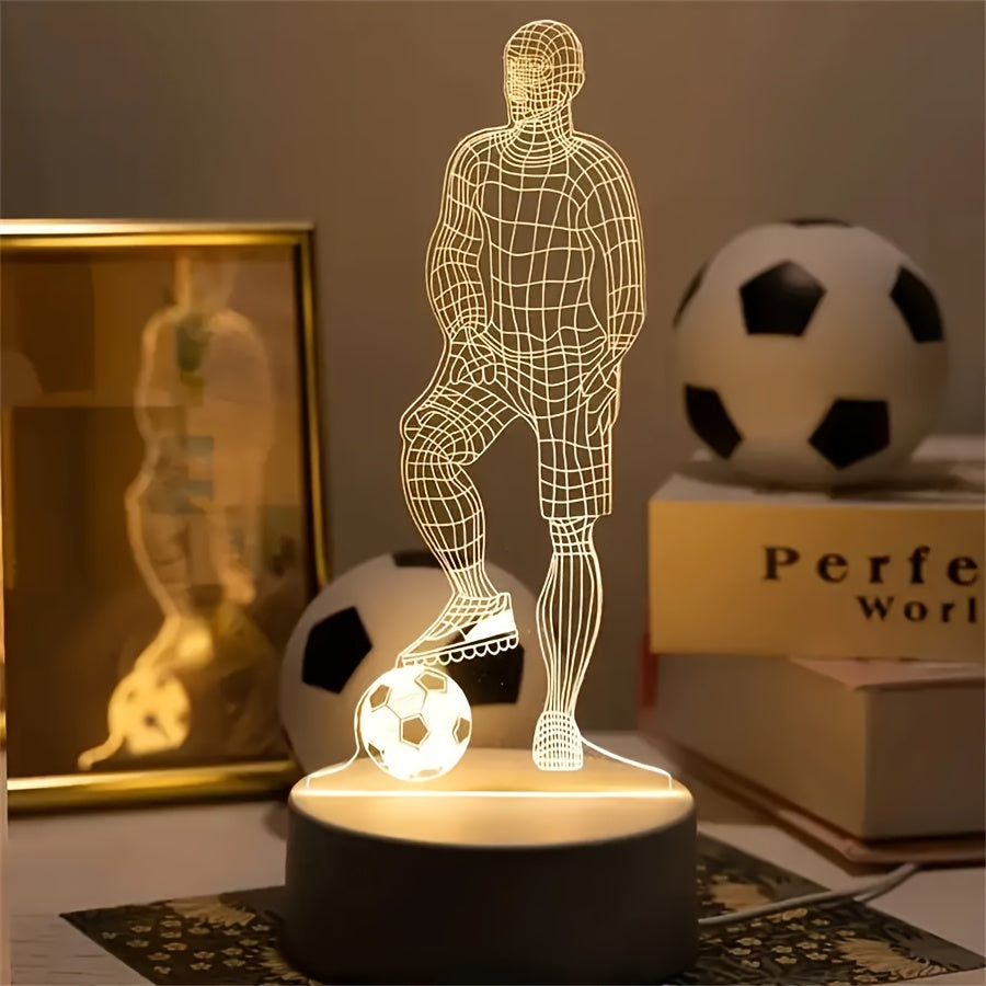 SportGlow - LED Bordlampe med 3D Fotball Design Skanto