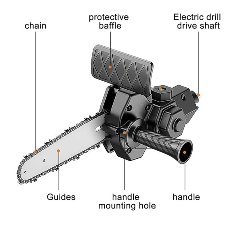 Skanto | 6 Tommers Elektrisk Drill Modifisert Til Elektrisk Kjedesag Drill Vedlegg