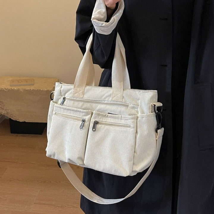 Skanto | Ensfarget Cordfløyels Tote Bag