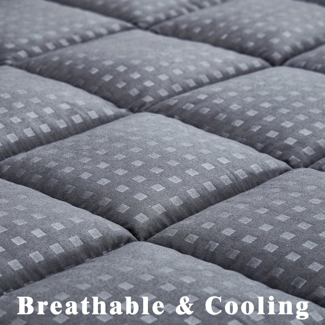 Ultimate Cooling Mattress Pad – Premium Quilted Pillow Top, Luxuriously Fluffy and Ultra-Breathable with Secure 14-18 Deep Pocket Cover – Enhanced Sleep Comfort, 1pc | Skanto