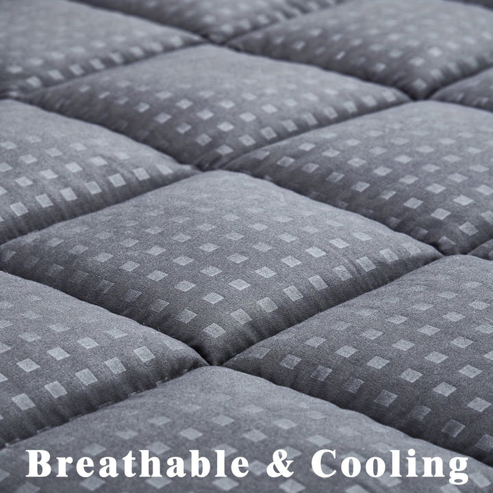 Ultimate Cooling Mattress Pad – Premium Quilted Pillow Top, Luxuriously Fluffy and Ultra-Breathable with Secure 14-18 Deep Pocket Cover – Enhanced Sleep Comfort, 1pc | Skanto