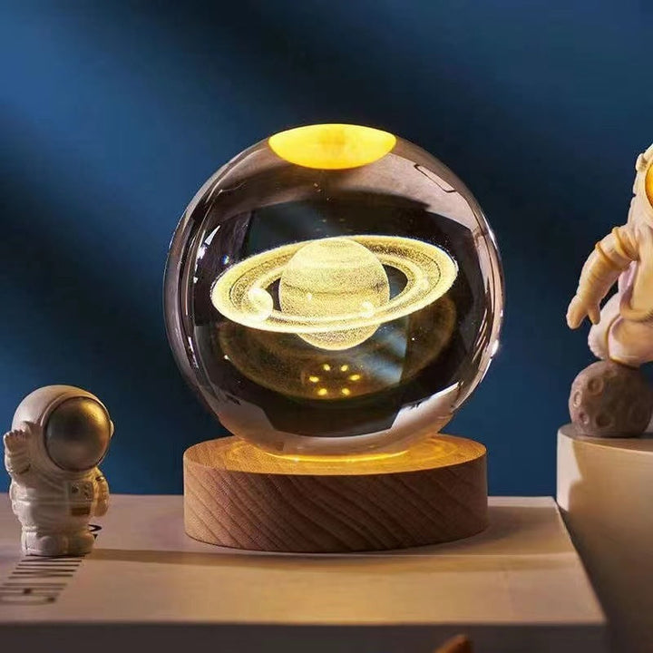 CrystalLight - 3D Krystall Nattlampe med LED-belysning | Ambient Belysning for Soverom eller Stue | Skanto