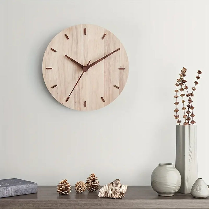 Skanto | Stilig Valnøtt Tre Veggklokke – Minimalistisk Moderne Design