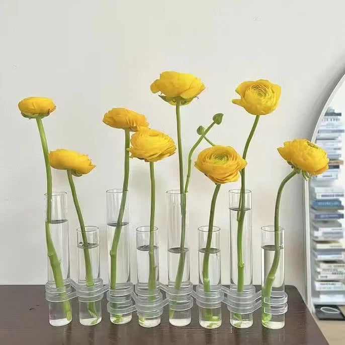 Skanto | Fleksible Blomster Vaser med Hengsler | Moderne Glassrør Vase