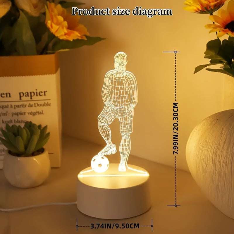 SportGlow - LED Bordlampe med 3D Fotball Design Skanto
