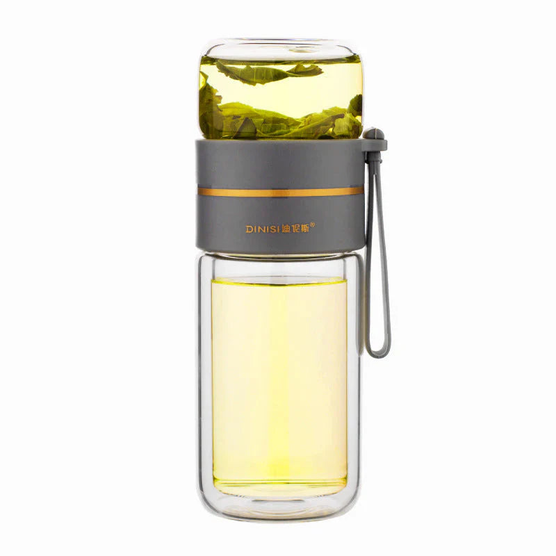 Skanto | Dobbelveggs glassflaske med tefilter og infusor