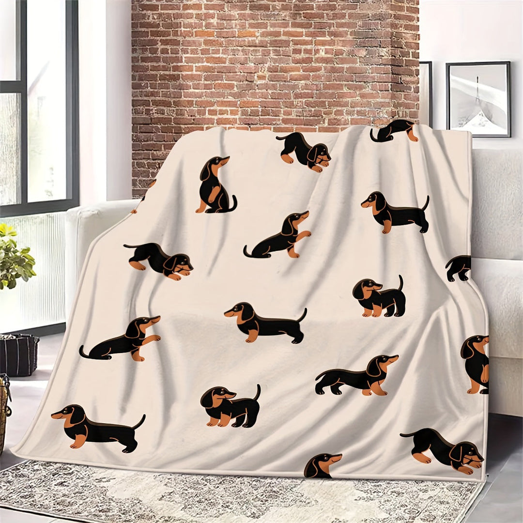 Dachshund Cozy - Myk Flanellteppe for Kjæledyr Skanto