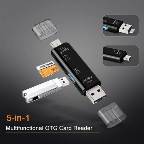 5 i 1 Micro SD kortleser med 32 GB SD-kort Skanto