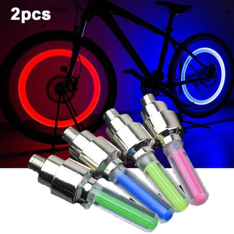 2 stk bilhjul LED-lampe, motorsykkel sykkel dekk ventilhette Skanto