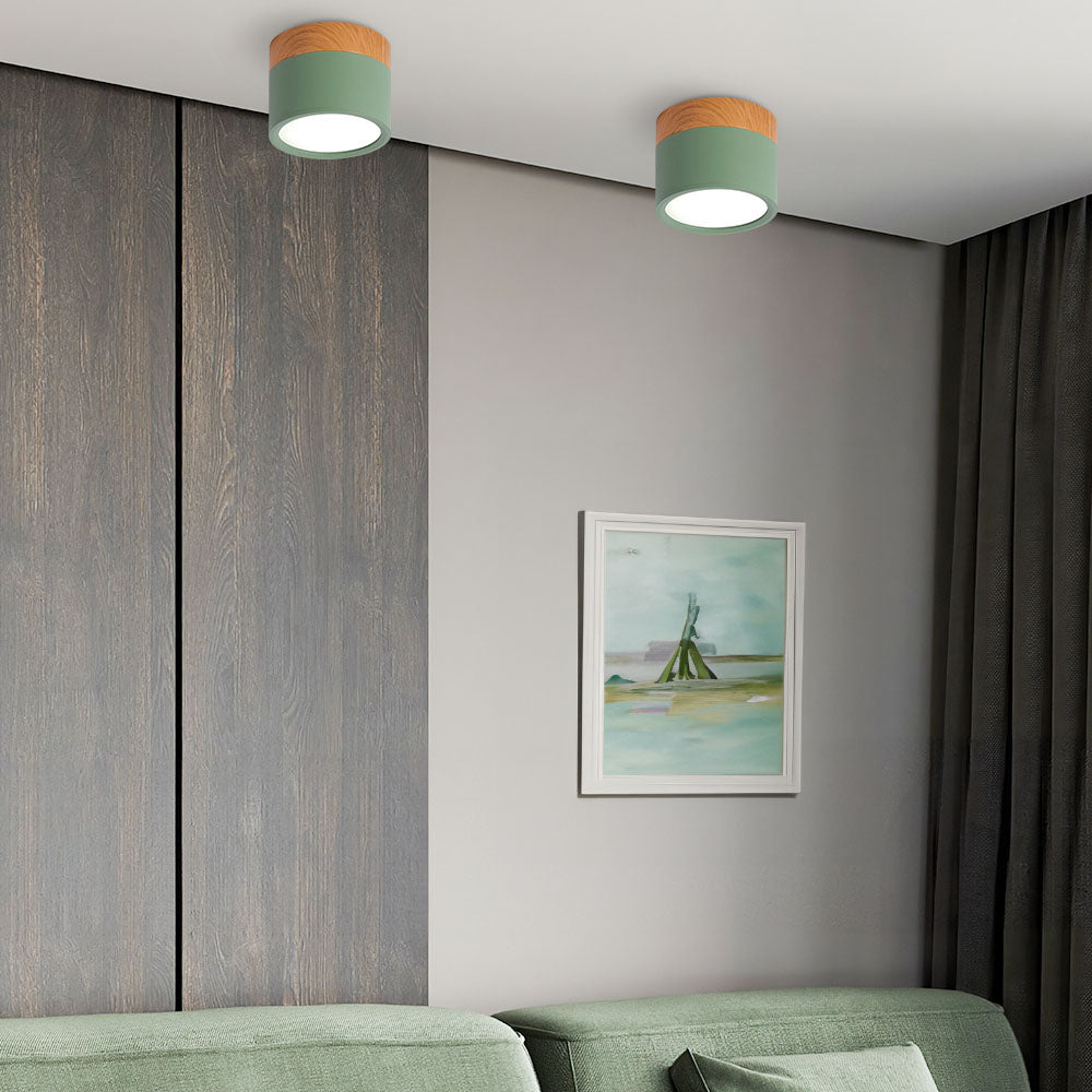 Moderne LED-deckenleuchte, flatenbündig, sylinderformig