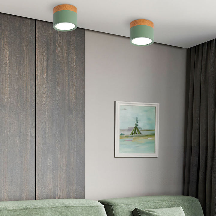 Moderne LED-deckenleuchte, flatenbündig, sylinderformig