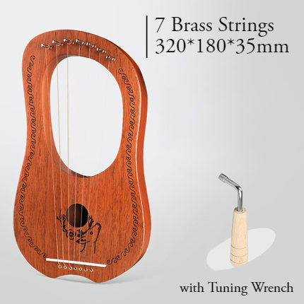 Skanto | 16 Messingstreng Mahogni Lyre Harpe med Tonetrench for Barn, Tenåringer & Voksne