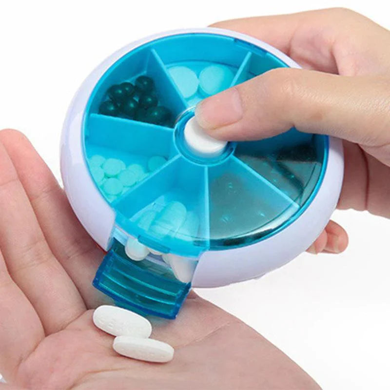 Plastisk pillelagringsorganisator - Piller rund etui boks for reise Skanto