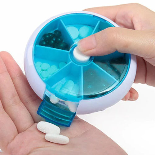 Plastisk pillelagringsorganisator - Piller rund etui boks for reise Skanto