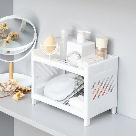 Dobbel Lag Plastic Stroge Organizer Shelf Skanto