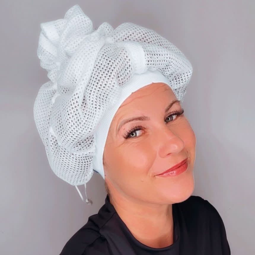 Norvo | Net Plopping Cap for Curly Hair – Frizz-Free Drying Bonnet