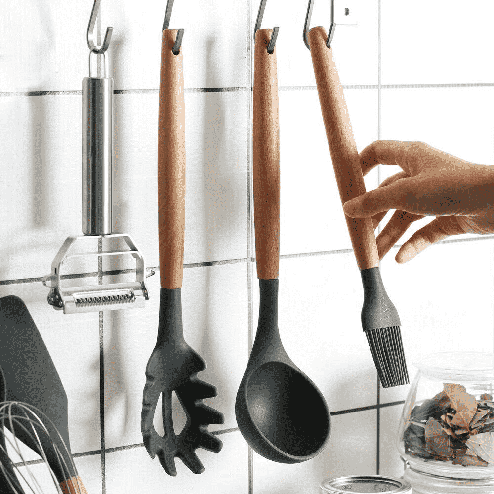 9 Pcs Silikon Kjøkkenredskaper Sett | Skanto