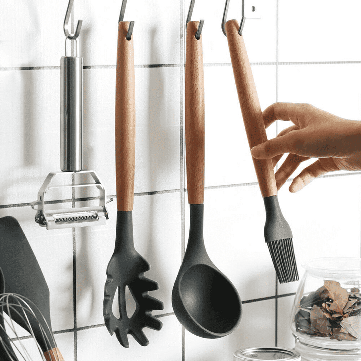 9 Pcs Silikon Kjøkkenredskaper Sett | Skanto