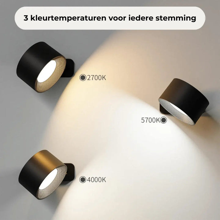 Skanto | Vegglampe Oppladbar Trådløs 360°
