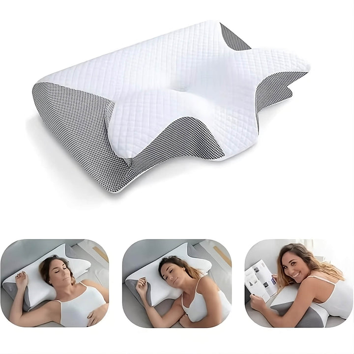 RelaxNeck Ergonomisk Minne Skumpute – Støtte for Nakke og Rygg | Skanto