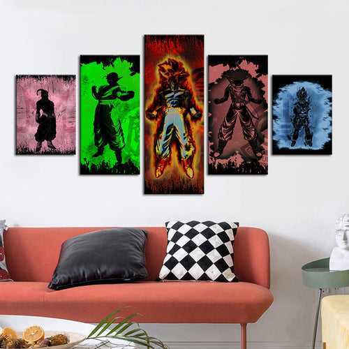 Dragon Ball Z Silhuetter - Canvas Veggkunst Maleri