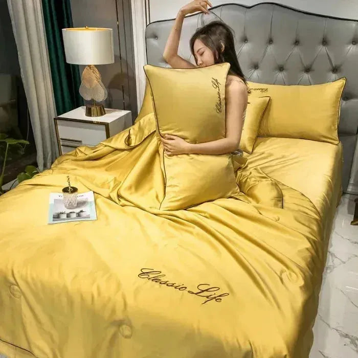 SummerSilk Te Skantoanket - Myk Kjøling Brodert Silke Te Skantoanket | Skanto