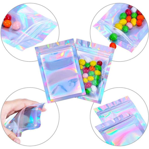 Skanto | 100-Pack: Resirkulerbare holografiske folieposer