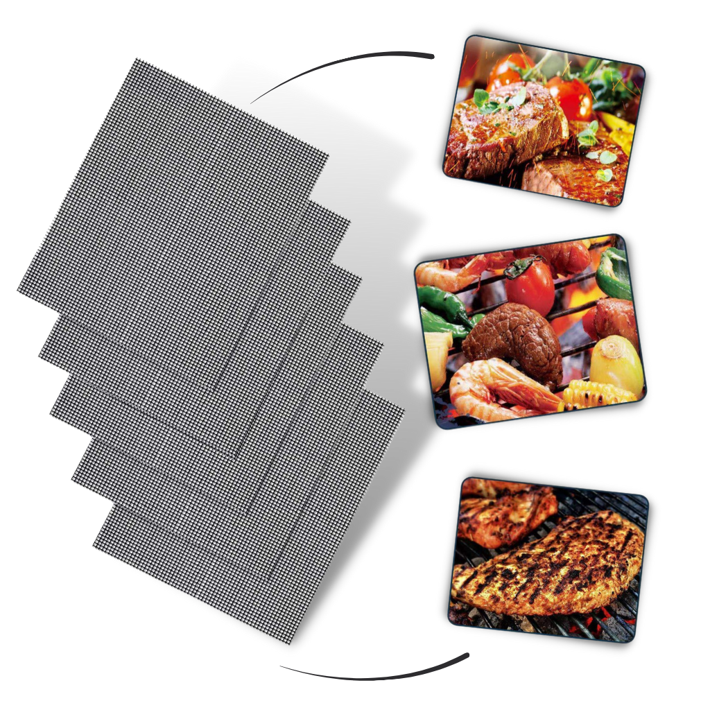 Teflon Non-stick BBQ Grill Mesh Mat for Reusable Cleaning | Skanto