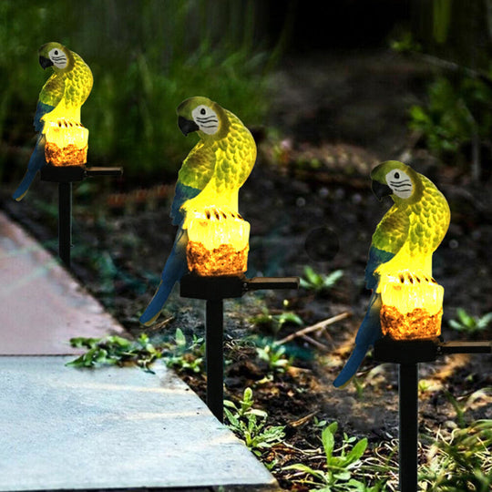 Hage Ørn Ugle Papegøye Statue LED Sollys Utendørs Vanntett Plenlampe | Skanto