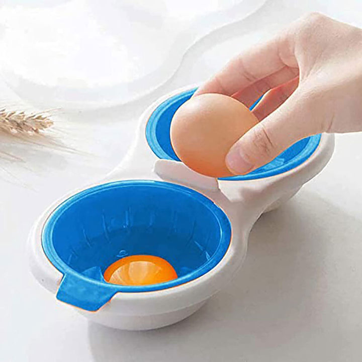 Mikrobølgeovn Egg Poacher Matkvalitet, 2-Kopp Bærbar Eggkoker | Skanto