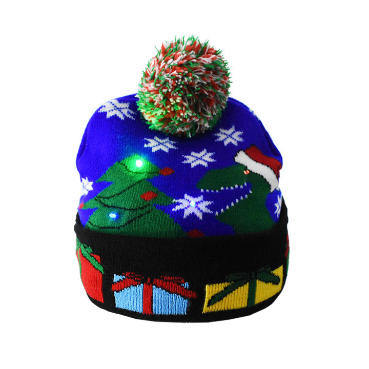 Skanto | 🎅LED Jule Strikkede Luer Lys opp Jule Beanie