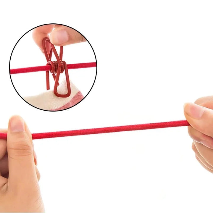 12 Klyper Elastisk Klesline Skanto