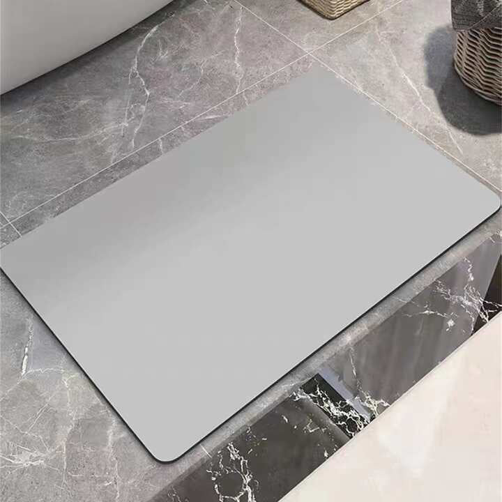 Solid Color Anti-Slip Badematmyk Rask-Dry Vaskbar Dusjmatte | Skanto