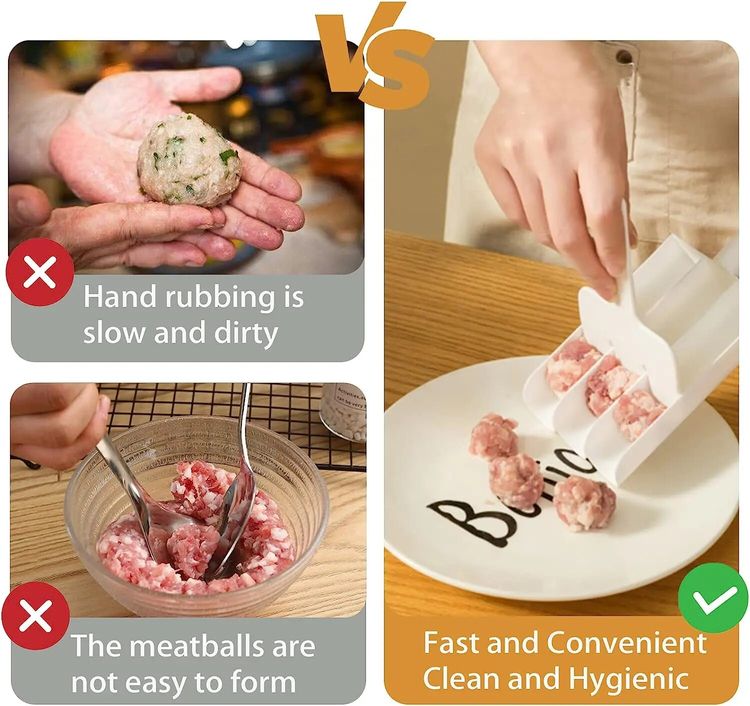 Skanto | 👍🧑‍🍳Kreativ kjøkken trippel kjøttbollemaskin🥩
