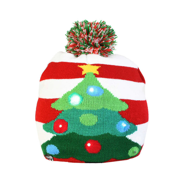 Skanto | 🎅LED Jule Strikkede Luer Lys opp Jule Beanie