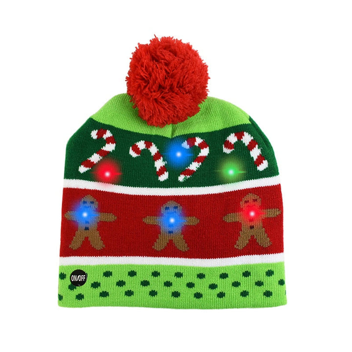 Skanto | 🎅LED Jule Strikkede Luer Lys opp Jule Beanie