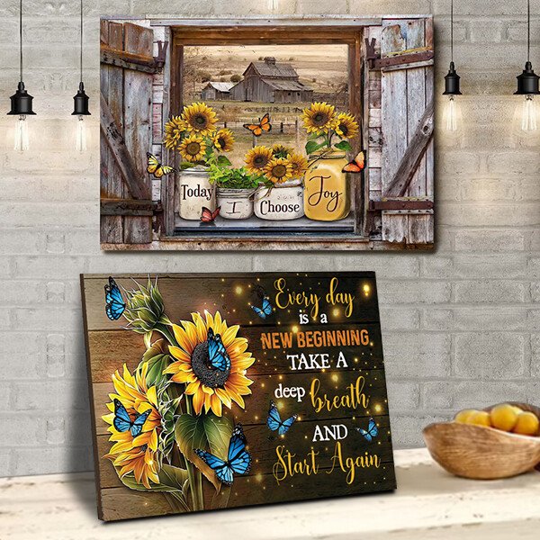 Skanto | 🌻Butterfly Sunflower Wall Art🦋