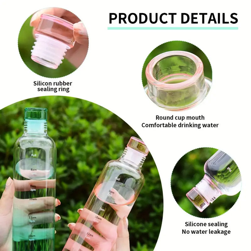 Plastiske Vannflasker Med Tidsmarkør 500 ML Skanto