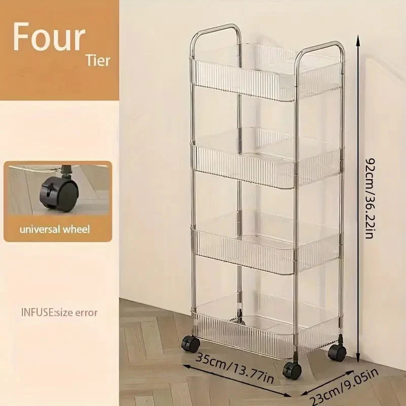 Akrilik Multifunksjonell Lagring Rullende Nyttig Vogn Skanto