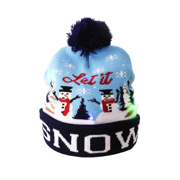 Skanto | 🎅LED Jule Strikkede Luer Lys opp Jule Beanie
