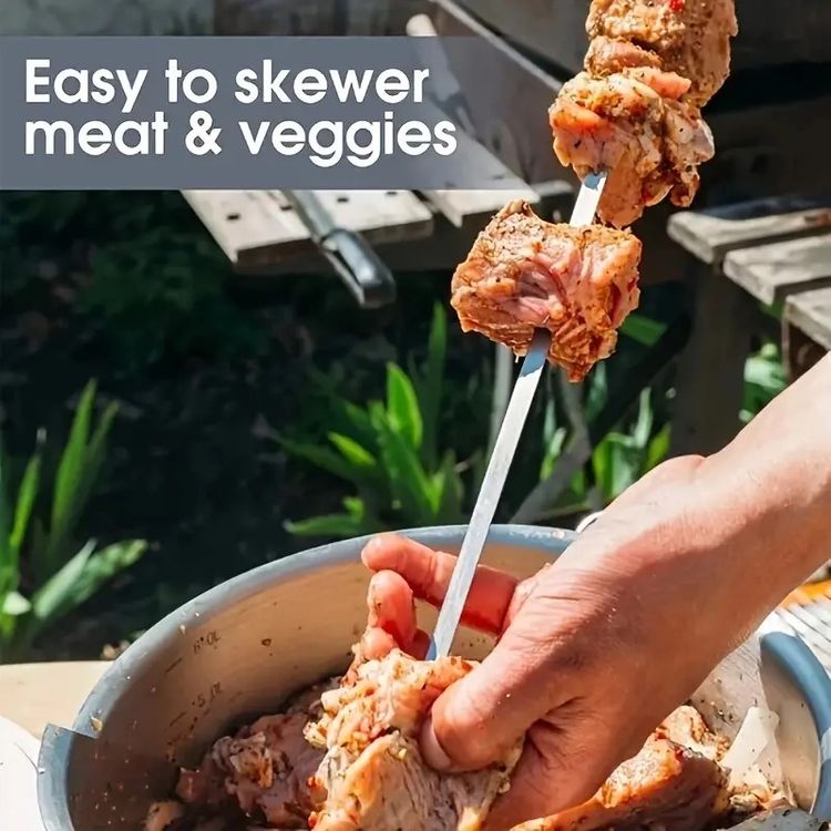 Skanto | Rustfritt Stål BBQ Verktøy Grill Spyd 10 Stykker