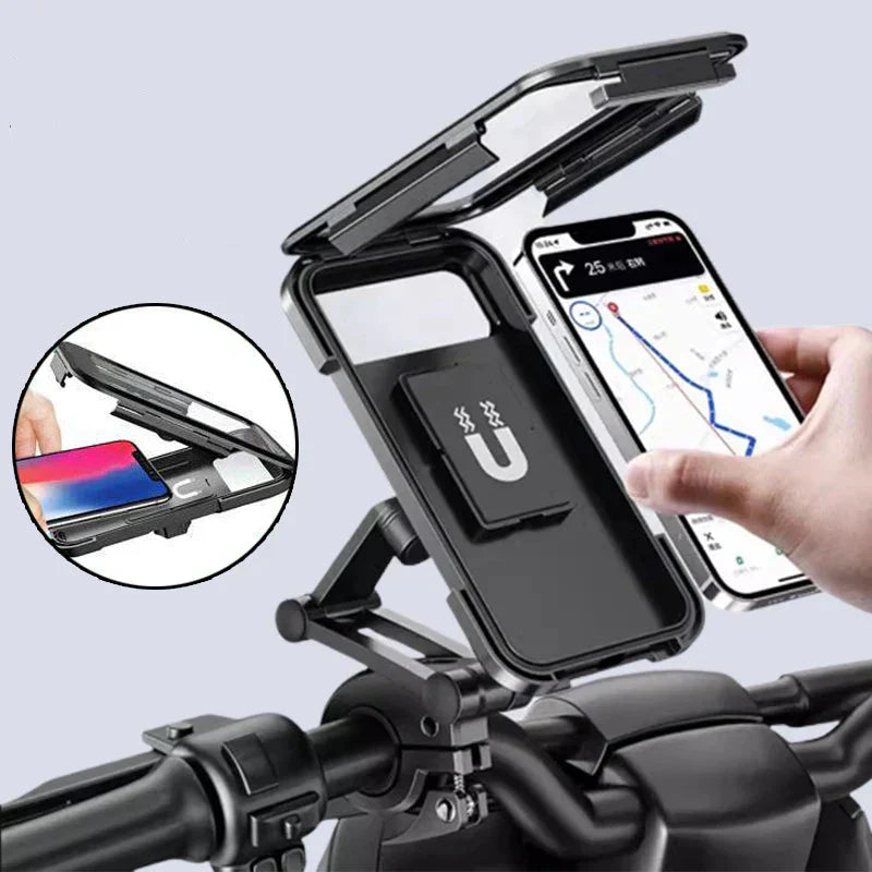 RideCharge Pro – Vanntett telefonholder med USB og 15W trådløs lading for sykkel og el-sykkel | Skanto