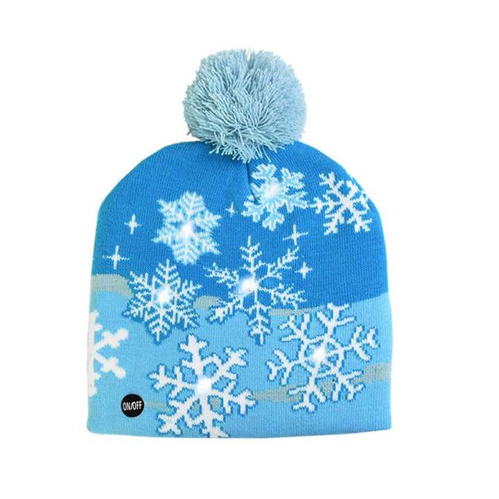 Skanto | 🎅LED Jule Strikkede Luer Lys opp Jule Beanie