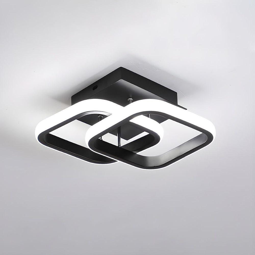 Deckenleuchte med LED-belysning, svart metallrahmen