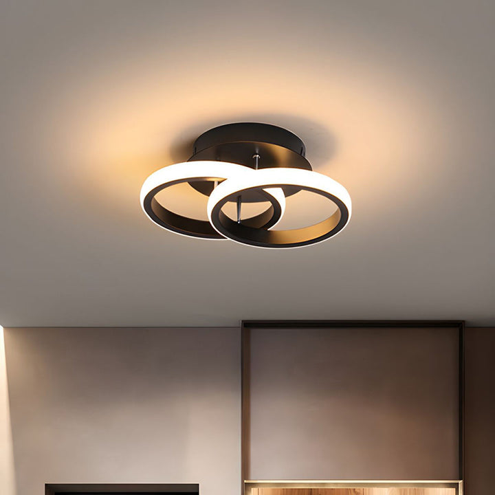 Deckenleuchte med LED-belysning, svart metallrahmen