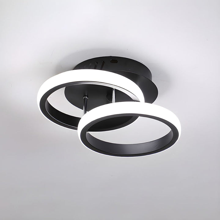 Deckenleuchte med LED-belysning, svart metallrahmen