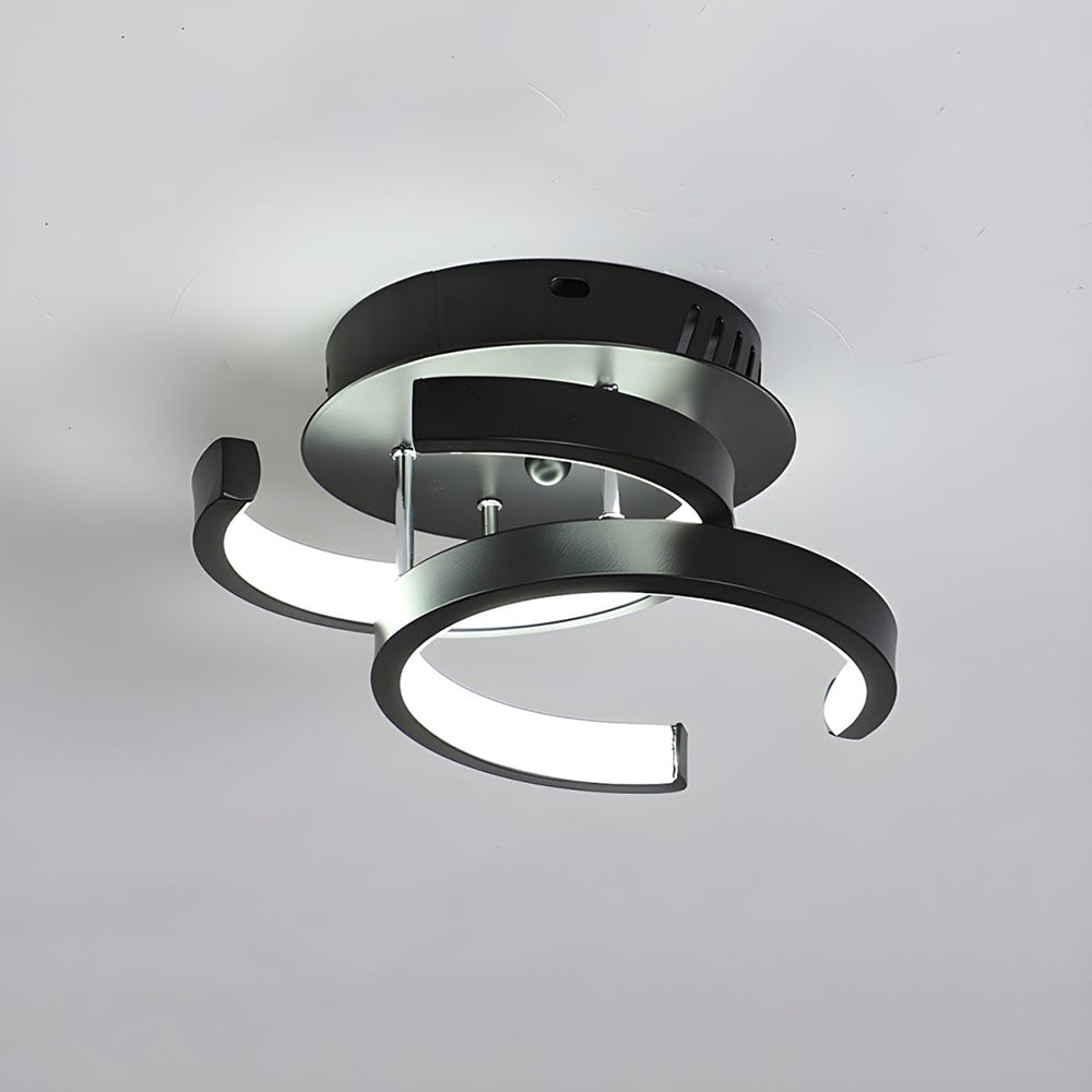 Deckenleuchte med LED-belysning, svart metallrahmen