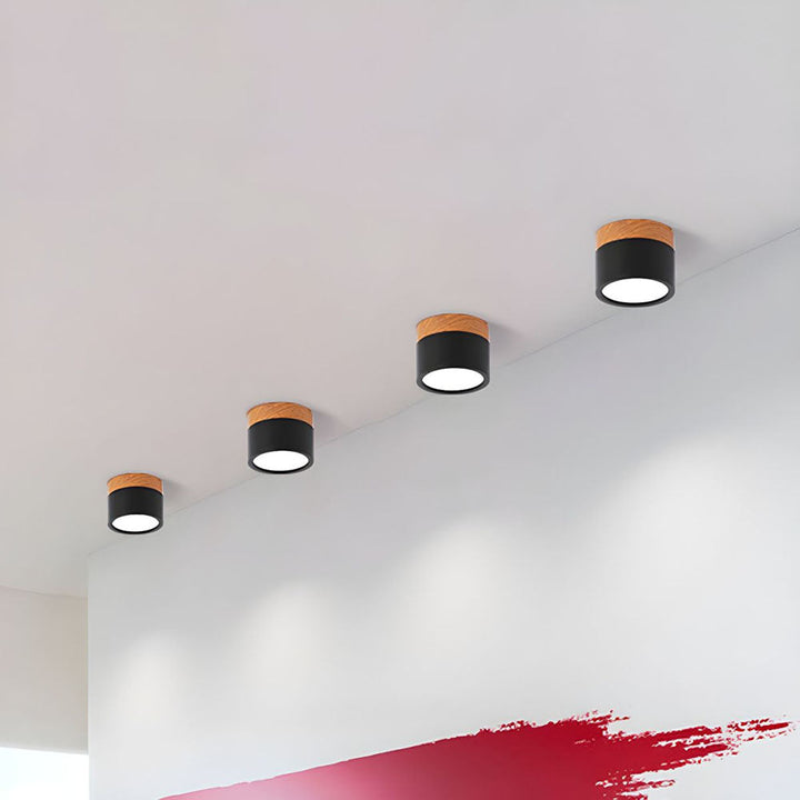 Moderne LED-deckenleuchte, flatenbündig, sylinderformig